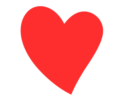Icona cuore rosso tremante con linee a zigzag bianche su sfondo nero.
