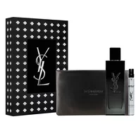 MYSLF Eau de Parfum Set Festivo con flacone di fragranza, formato viaggio e pochette couture in una scatola YSL.
