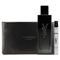 MYSLF Eau de Parfum Set Festivo con flacone profumo, formato viaggio e pochette couture in una scatola YSL.