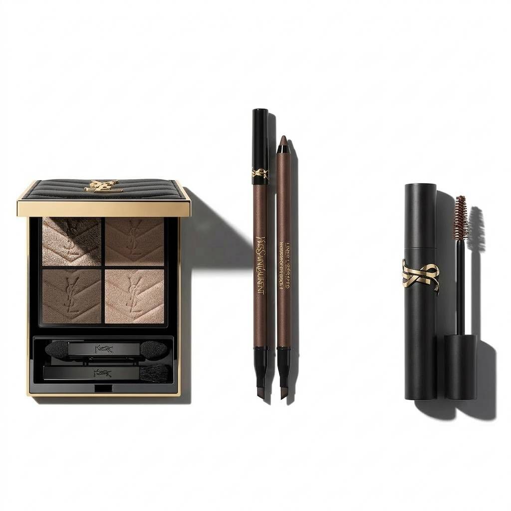 Prodotti YSL per il trucco occhi su sfondo bianco